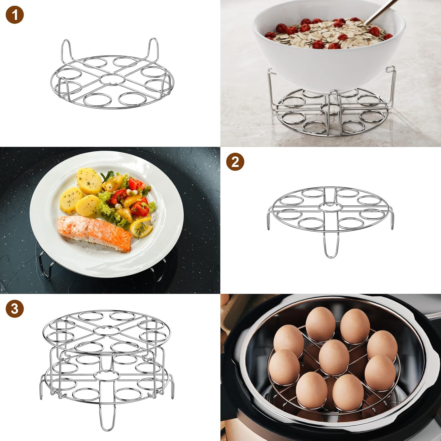 Stainless Steel Egg Steamer Ra - Instant Pot Pressure Cooker avaliação e preço