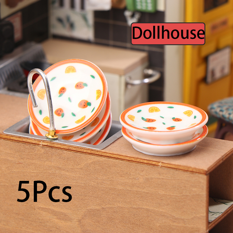 5Pcs 1/12 Dollhouse Mini Plate - Kitchen Appliances Store avaliação e preço