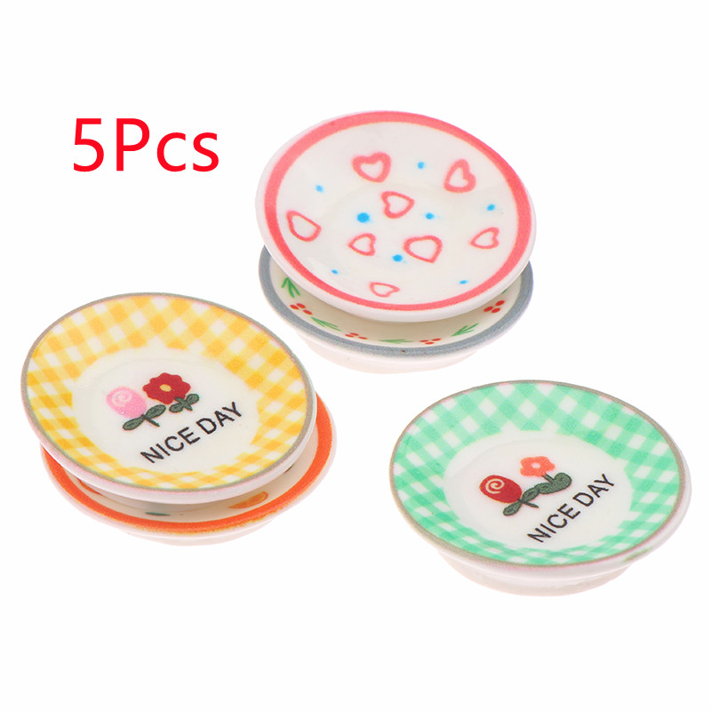 5Pcs 1/12 Dollhouse Mini Plate - Kitchen Appliances Store avaliação e preço