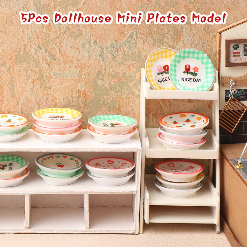 5Pcs 1/12 Dollhouse Mini Plate - Kitchen Appliances Store avaliação e preço