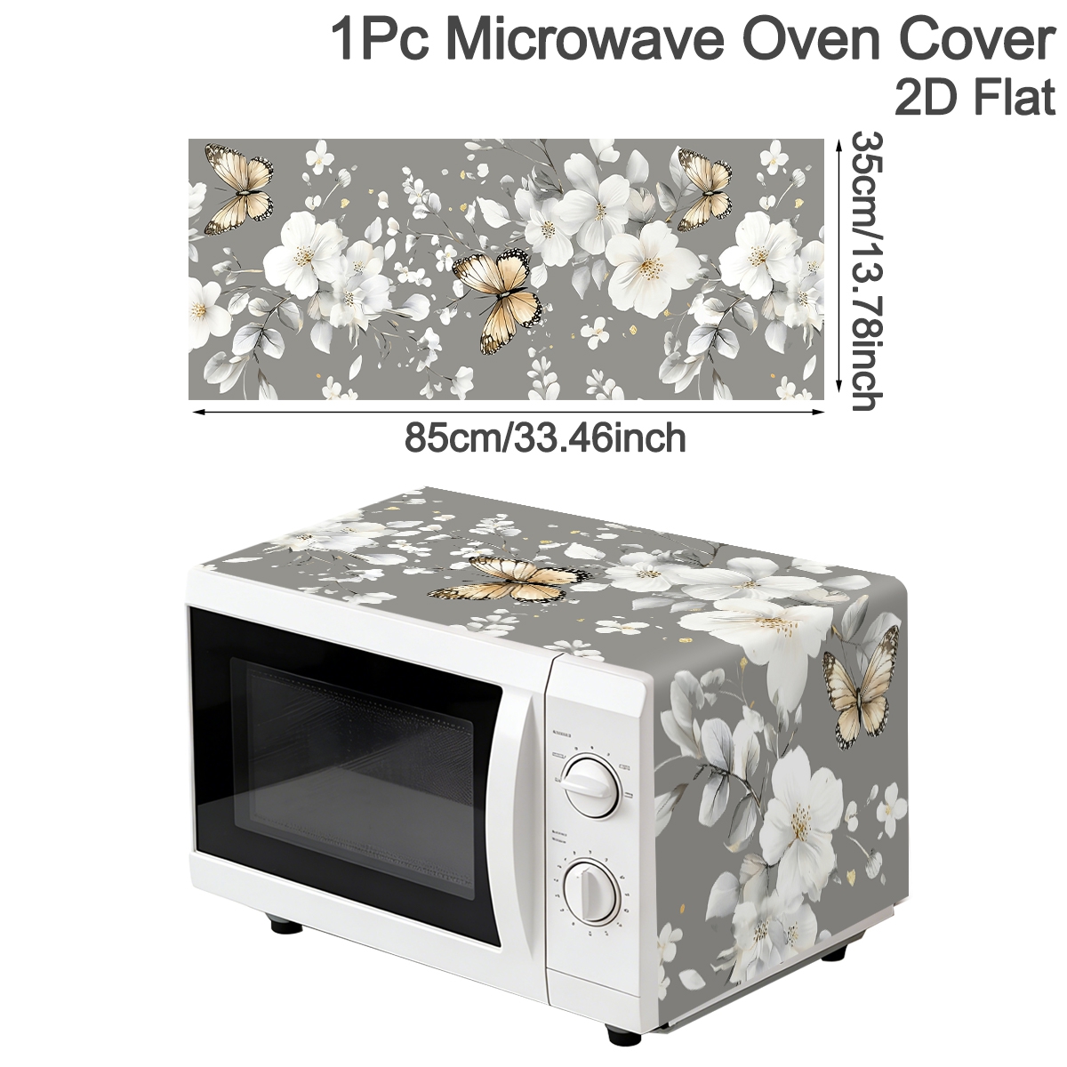 1pc  White Flower Microwave Du - Kitchen Appliances In White avaliação e preço