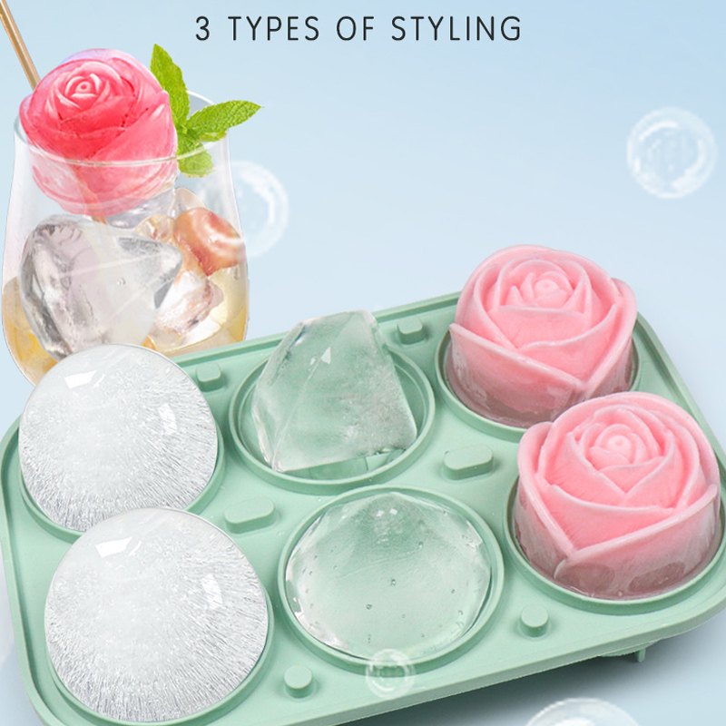 3D Rose Diamond Round Ice Cube - Kitchen Appliances And Utensils avaliação e preço