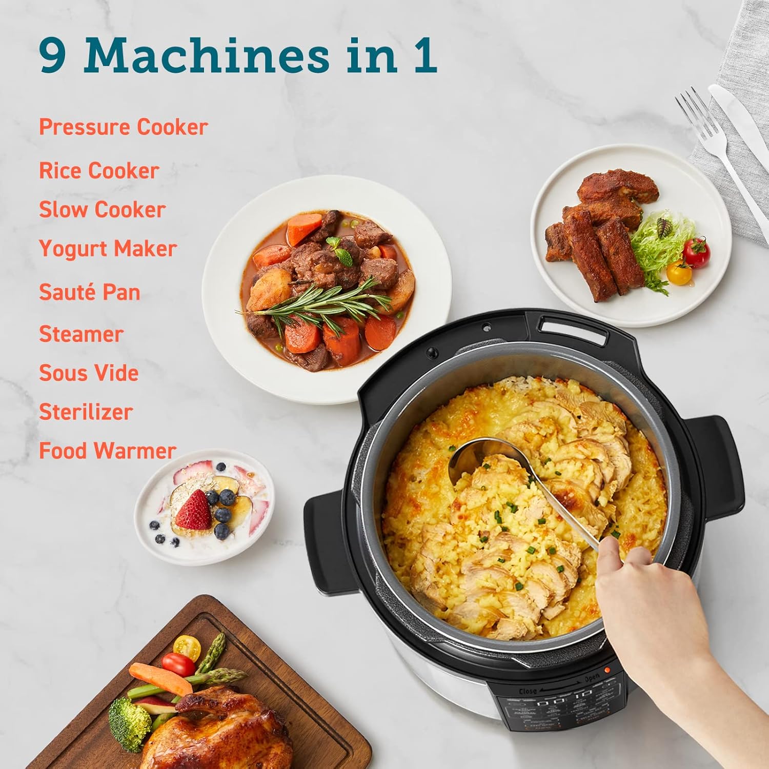 Pressure Cooker 6 qt, 9-in-1 I - Instant Pot Pressure Cooker avaliação e preço