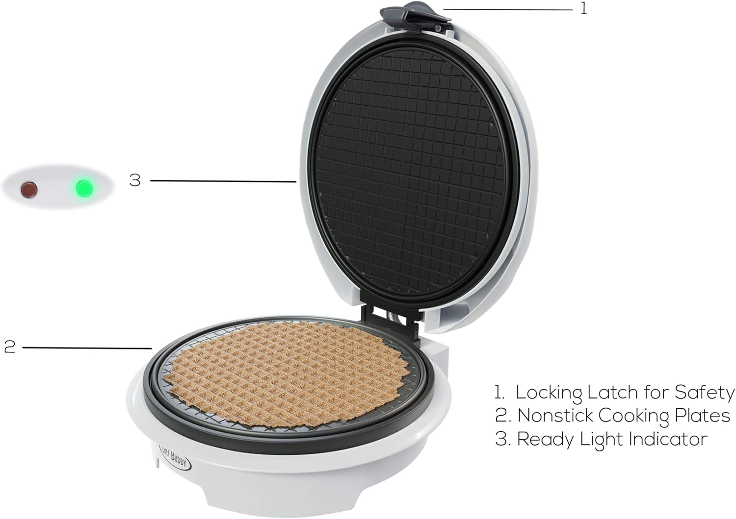 Electric Waffle Cone Maker wit - Kitchen Appliances In White avaliação e preço