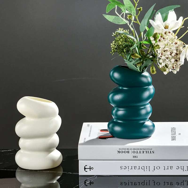 1PC Plastic Spiral White Vase  - Kitchen Appliances In White avaliação e preço