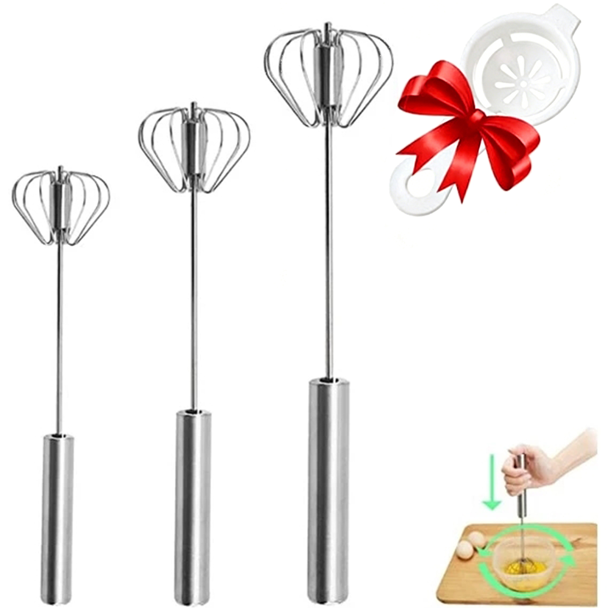 1/3pcs Stainless Steel Egg Bea - Kitchen Appliances Integrated avaliação e preço