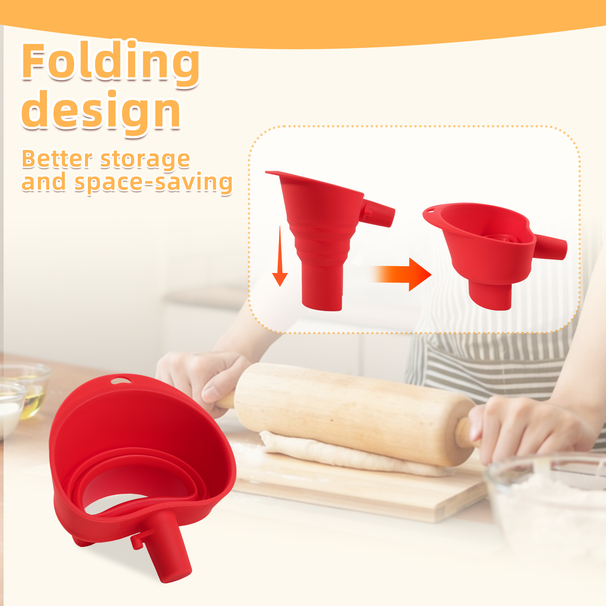 1/3pcs mix Silicone Flour Funn - Kitchen Appliances Integrated avaliação e preço